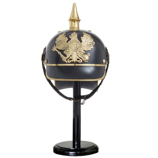 Black Metal Vintage Helmet, 20" x 9" x 12"